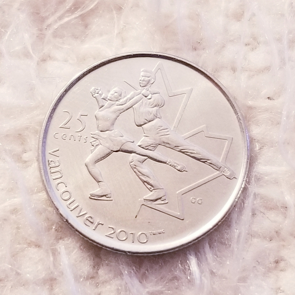 2008 Canadian Twenty-Five Cents Coin Commemorating 2010 Vancouver Olympics